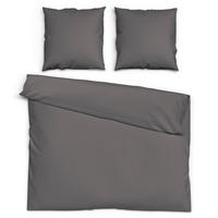 Baumwoll Bettwäsche Renforce Bettwäsche_Renforce Uni 200x200cm - anthrazit (200,00/200,00cm) - beau rêve