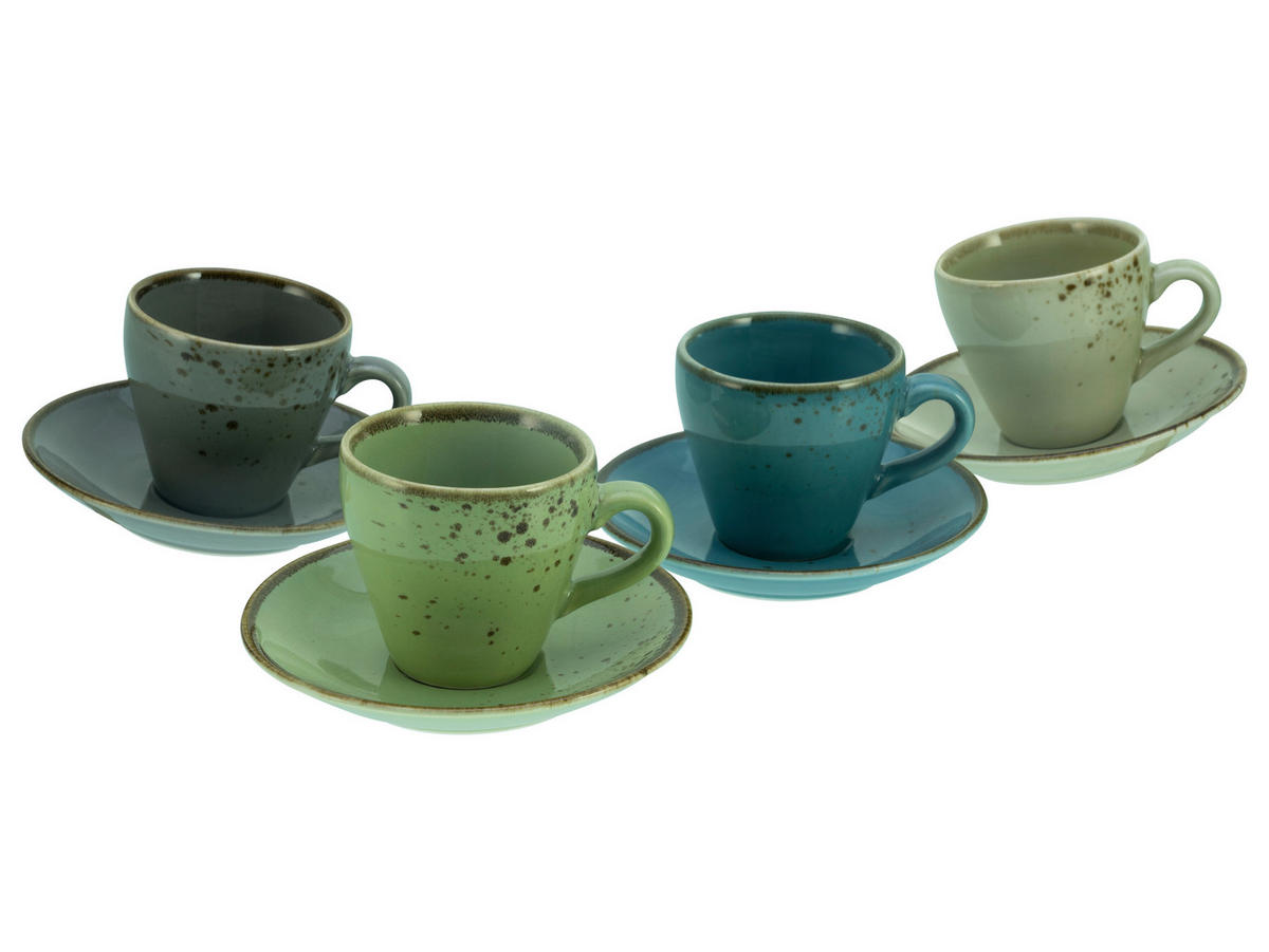 CreaTable Espresso-Set NATURE COLLECTION multicolor Steinzeug NATURE COLLECTION - multicolor - CreaTable