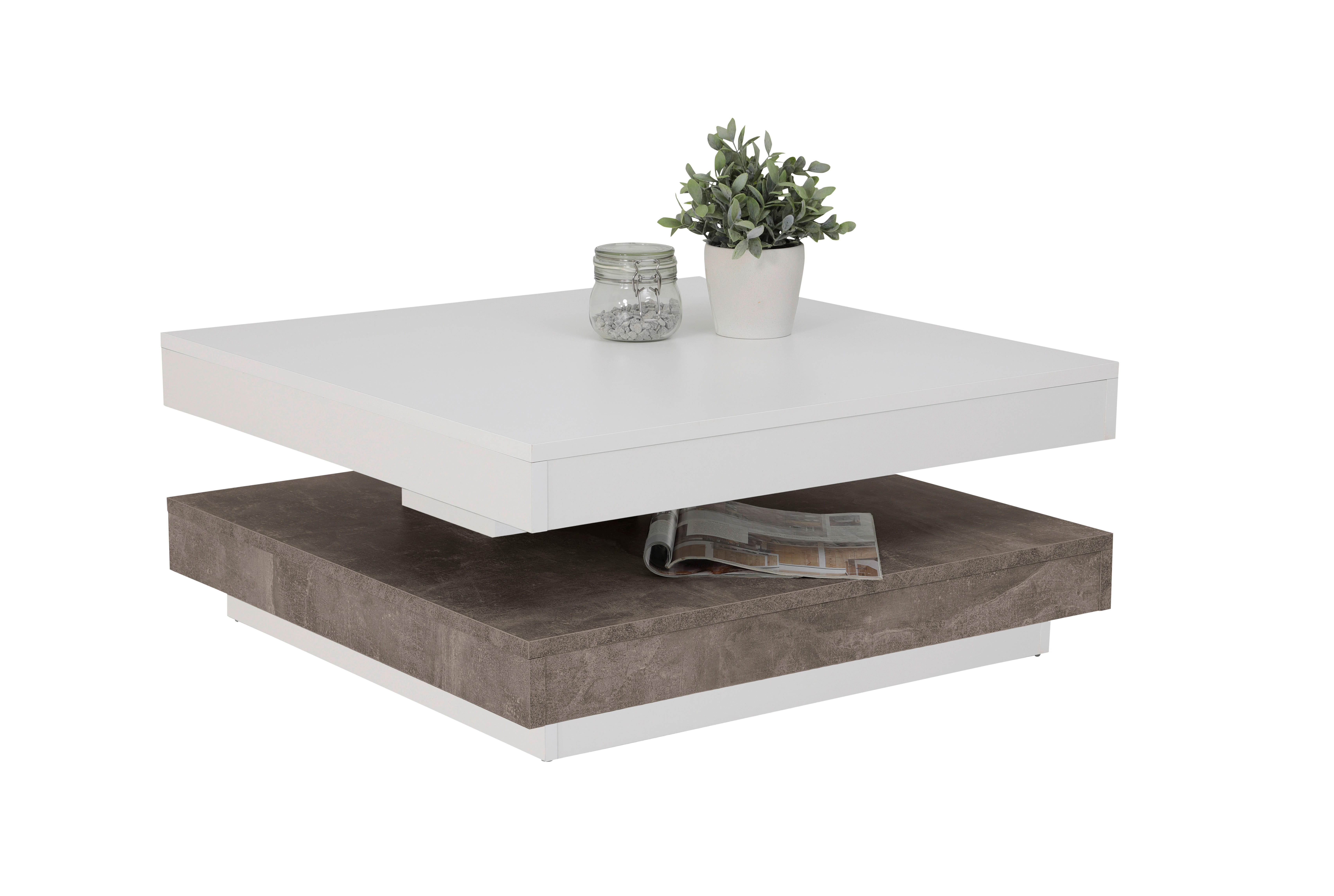 Couchtisch Andy weiß Beton B/H/T: ca. 67x35x67 cm Andy - Beton/weiß (67,00/35,00/67,00cm) - Hela