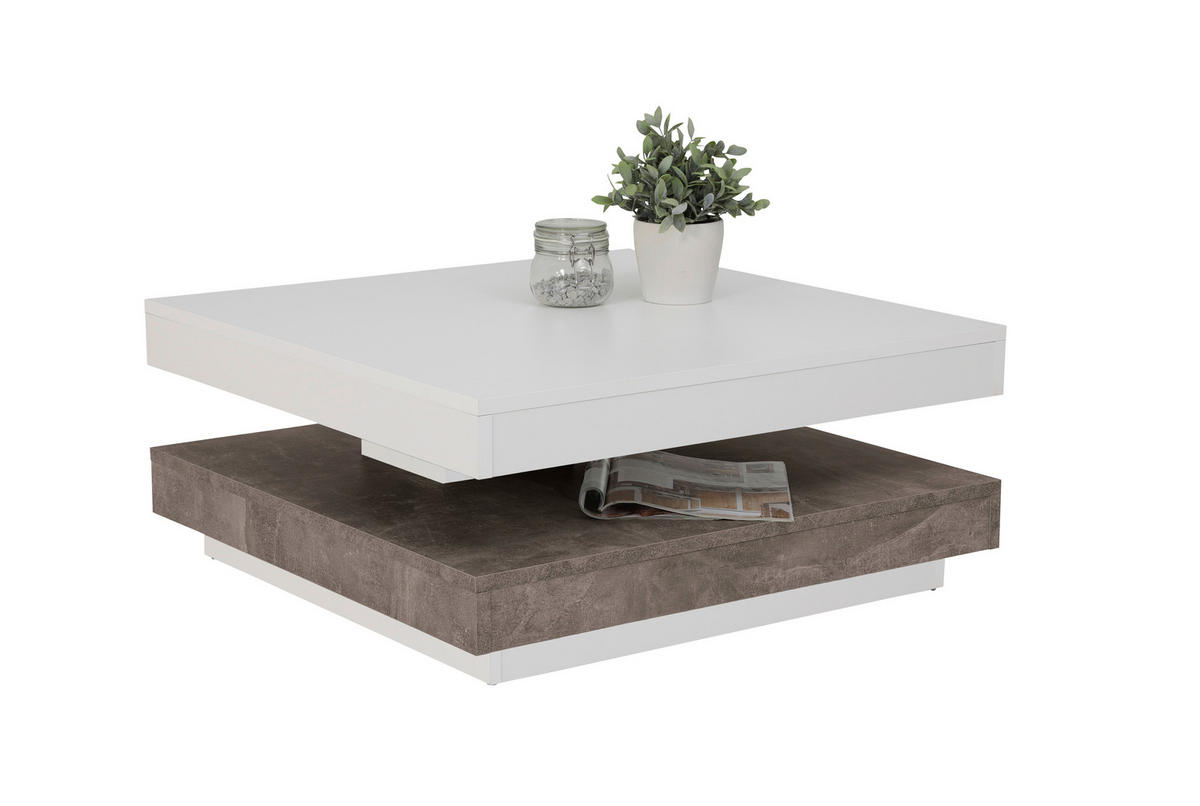 Couchtisch Andy weiß Beton B/H/T: ca. 67x35x67 cm Andy - Beton/weiß (67,00/35,00/67,00cm) - Hela