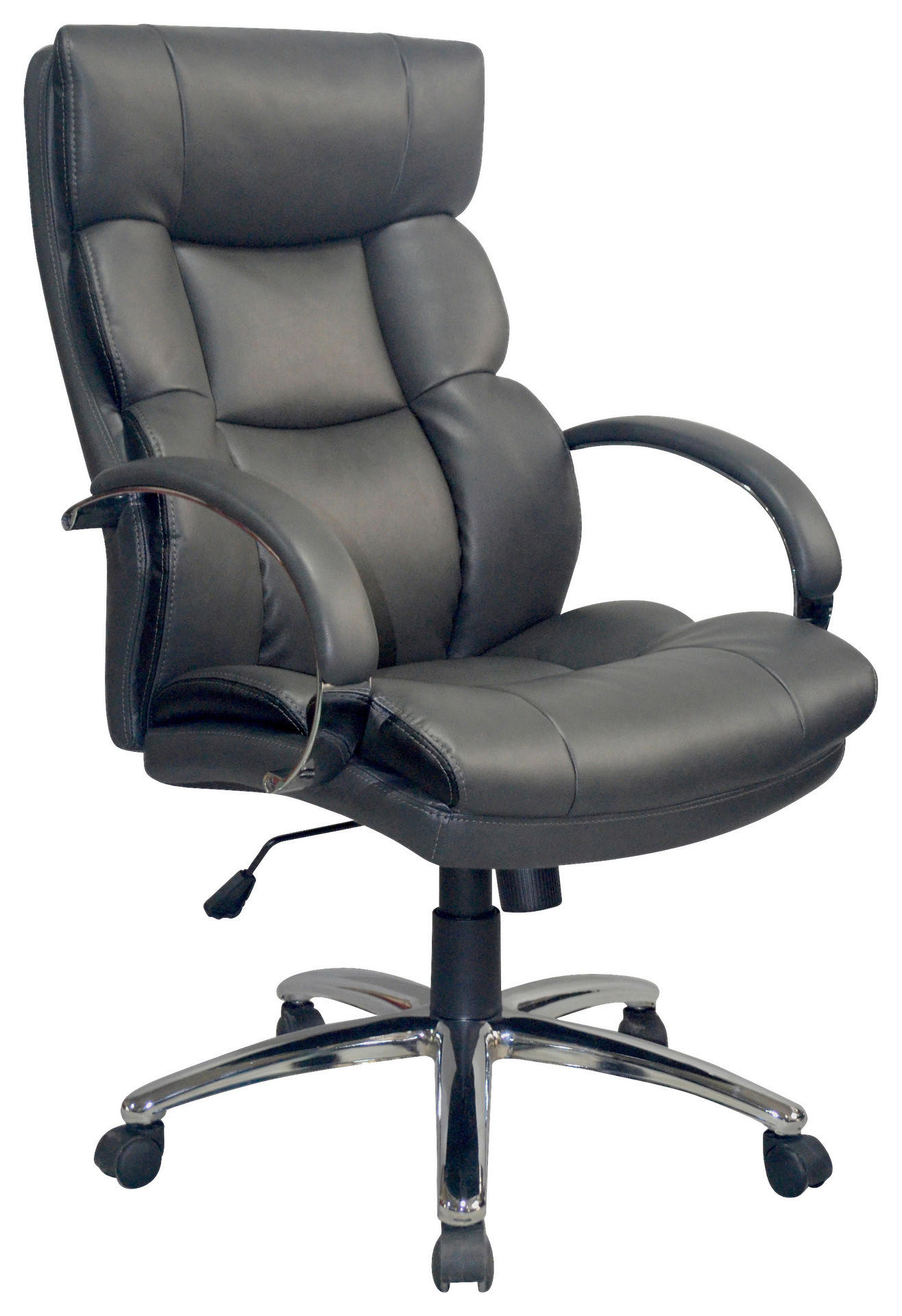 XXL-Chefsessel PAUL-XXL grau Chrom Kunstleder Metall PAUL-XXL - Chrom/grau - byLIVING