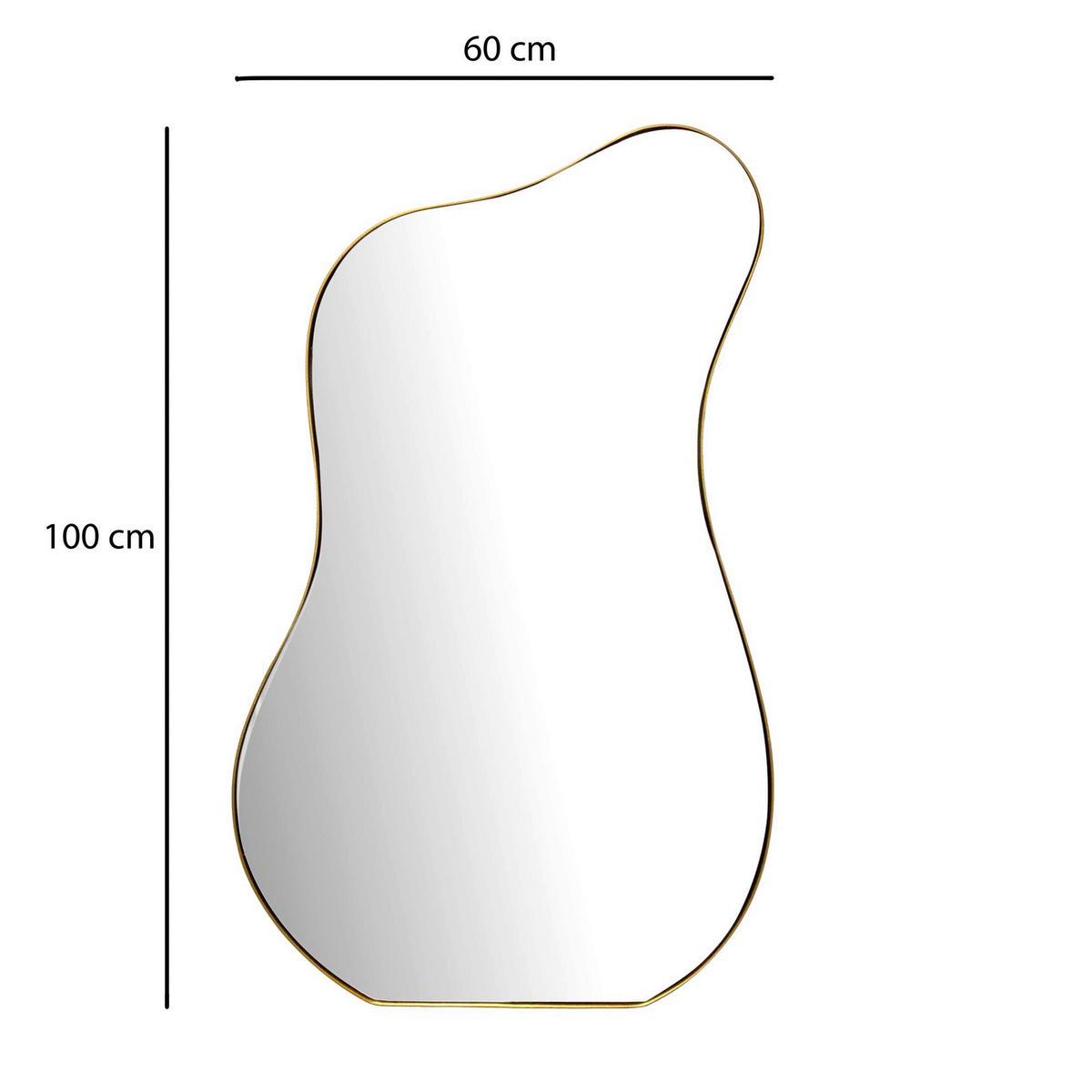 Wandspiegel gold Metall B/H/T: ca. 60x100x2,5 cm Wandspiegel - gold (60,00/100,00/2,50cm) - Wohnling