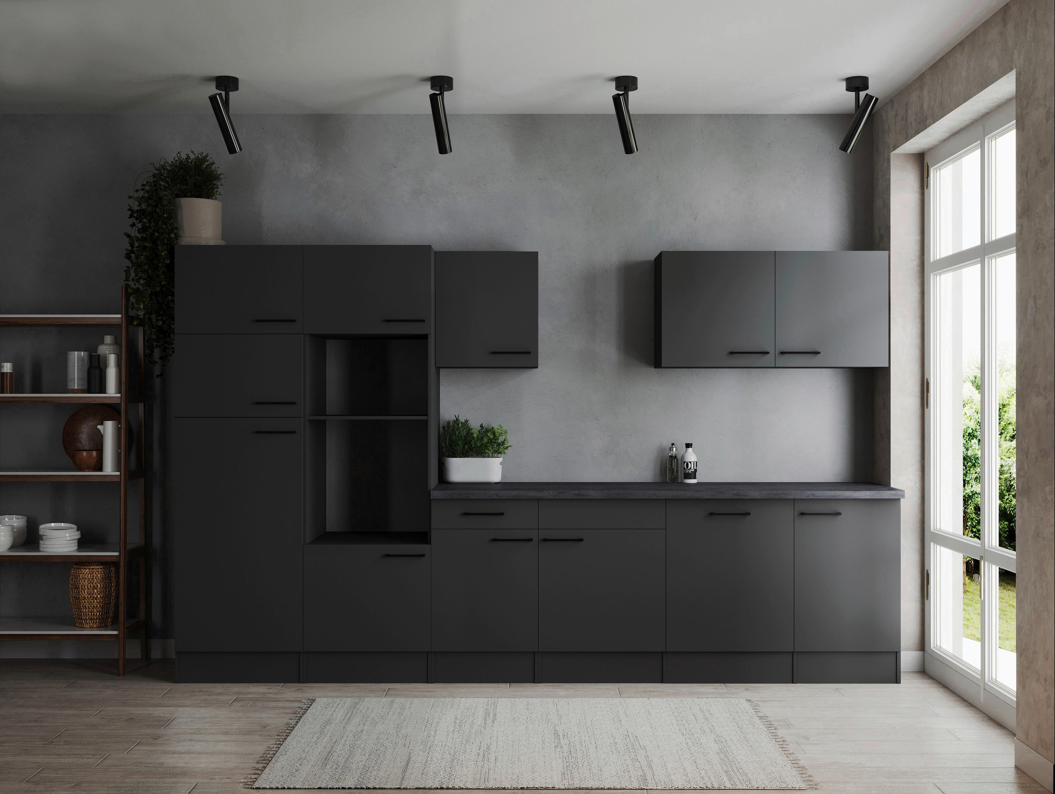 Küchenblock Oliver B/H/T: ca. 340x205x60 cm Oliver - granit/grau (340,00/205,00/60,00cm) - Respekta