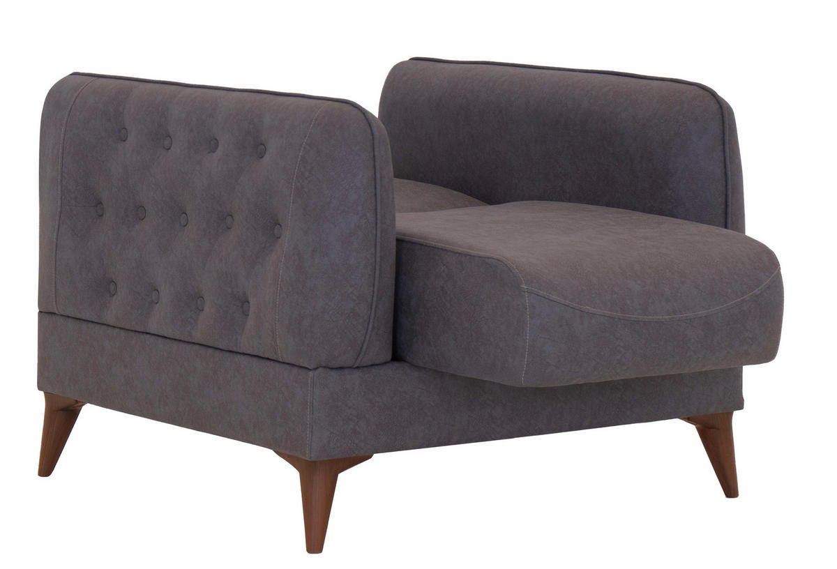 Sofa 3-2-1 Mislina blaugrau Microfaser Mislina - braun/blaugrau