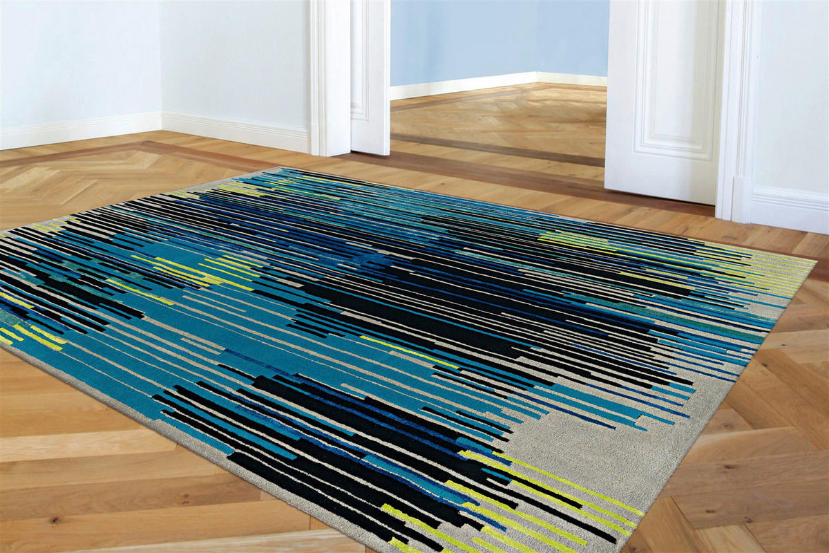 Arte Espina Kurzflorteppich Diamond 8039 mehrfarbig B/L: ca. 170x240 cm Diamond 8039 - blau/mehrfarbig (170,00/240,00cm) - Arte Espina
