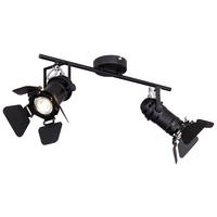 GLOBO Spot 54650-2B schwarz Metall B/H/L: ca. 16x27x54 cm GU10 2 Brennstellen Spot_2flg.Egon - schwarz (54,00/16,00/27,00cm) - GLOBO