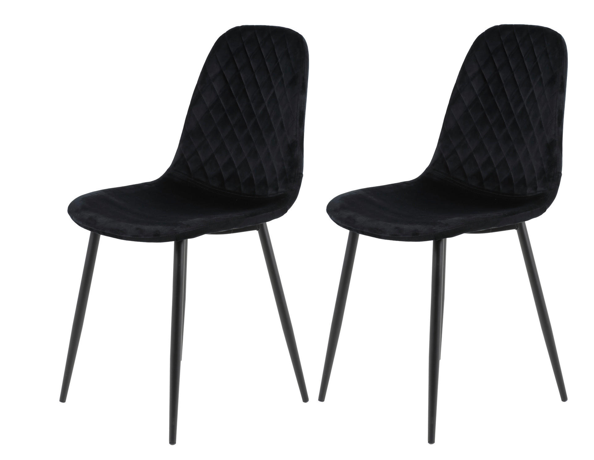 Stuhl Mira 2er Set schwarz Samtoptik B/H/T: ca. 44x89x53,5 cm Mira 2er Set - schwarz (44,00/89,00/53,50cm) - Hela