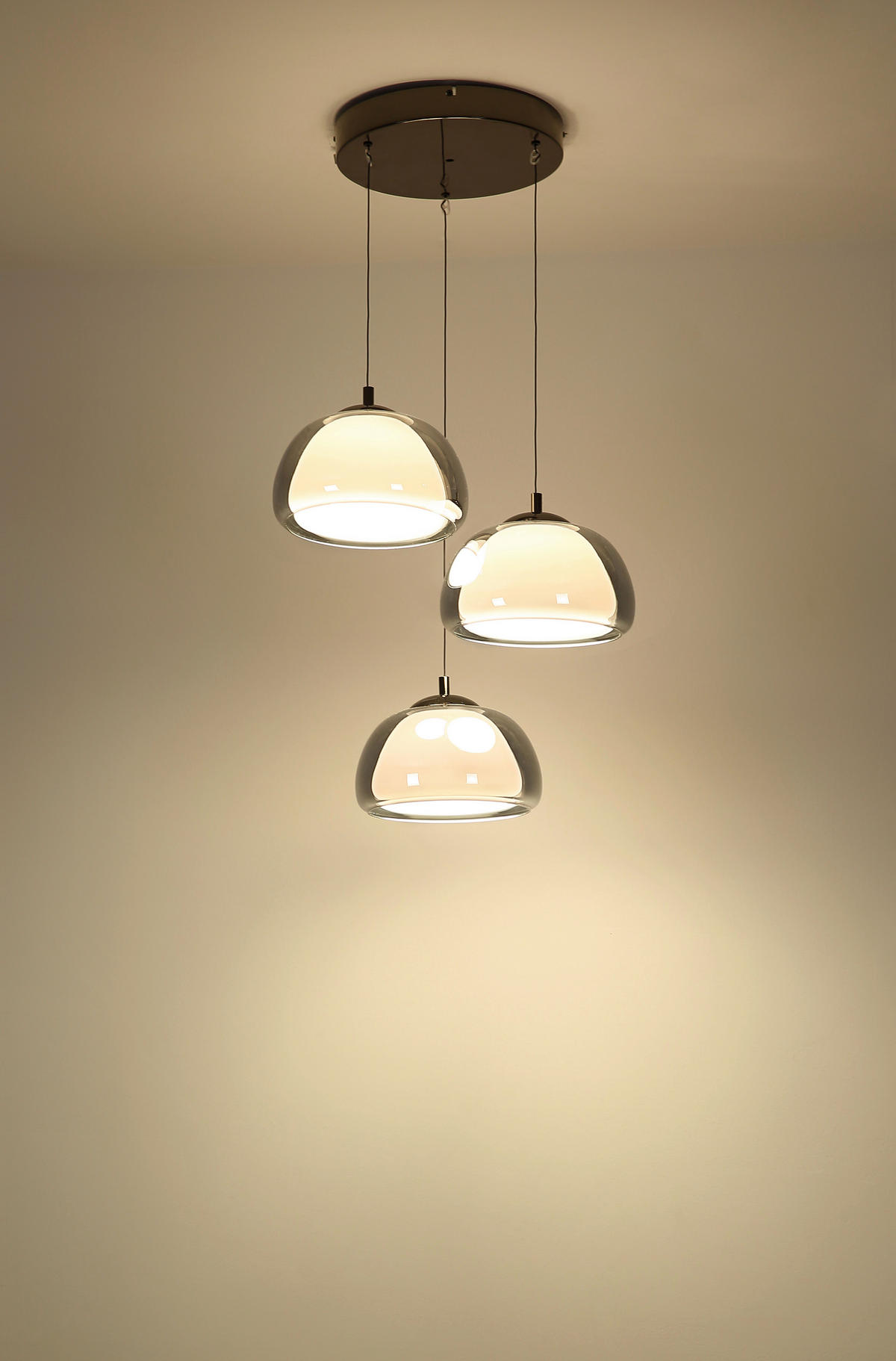 GLOBO Hängeleuchte Chrom schwarz Glas Metall B/H/L: ca. 53x25,5x57 cm Hängeleuchte-Avila - schwarz/Chrom (57,00/53,00/25,50cm) - GLOBO