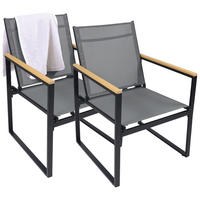 VCM Gartenstuhl anthrazit Metall B/H/L: ca. 54x83x65 cm Gartenstuhl 2er Set - anthrazit (65,00/54,00/83,00cm) - VCM