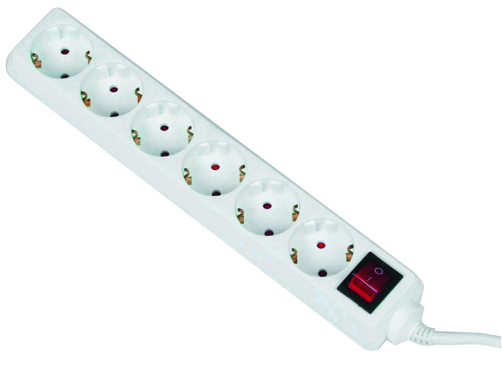 Unitec Tischsteckdose weiß L: ca. 140 cm Tischsteckdose_6fach m.Schalter - weiß (140,00cm) - UniTec