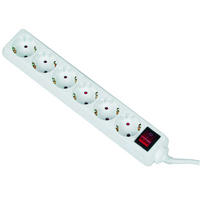 Unitec Tischsteckdose weiß L: ca. 140 cm Tischsteckdose_6fach m.Schalter - weiß (140,00cm) - UniTec