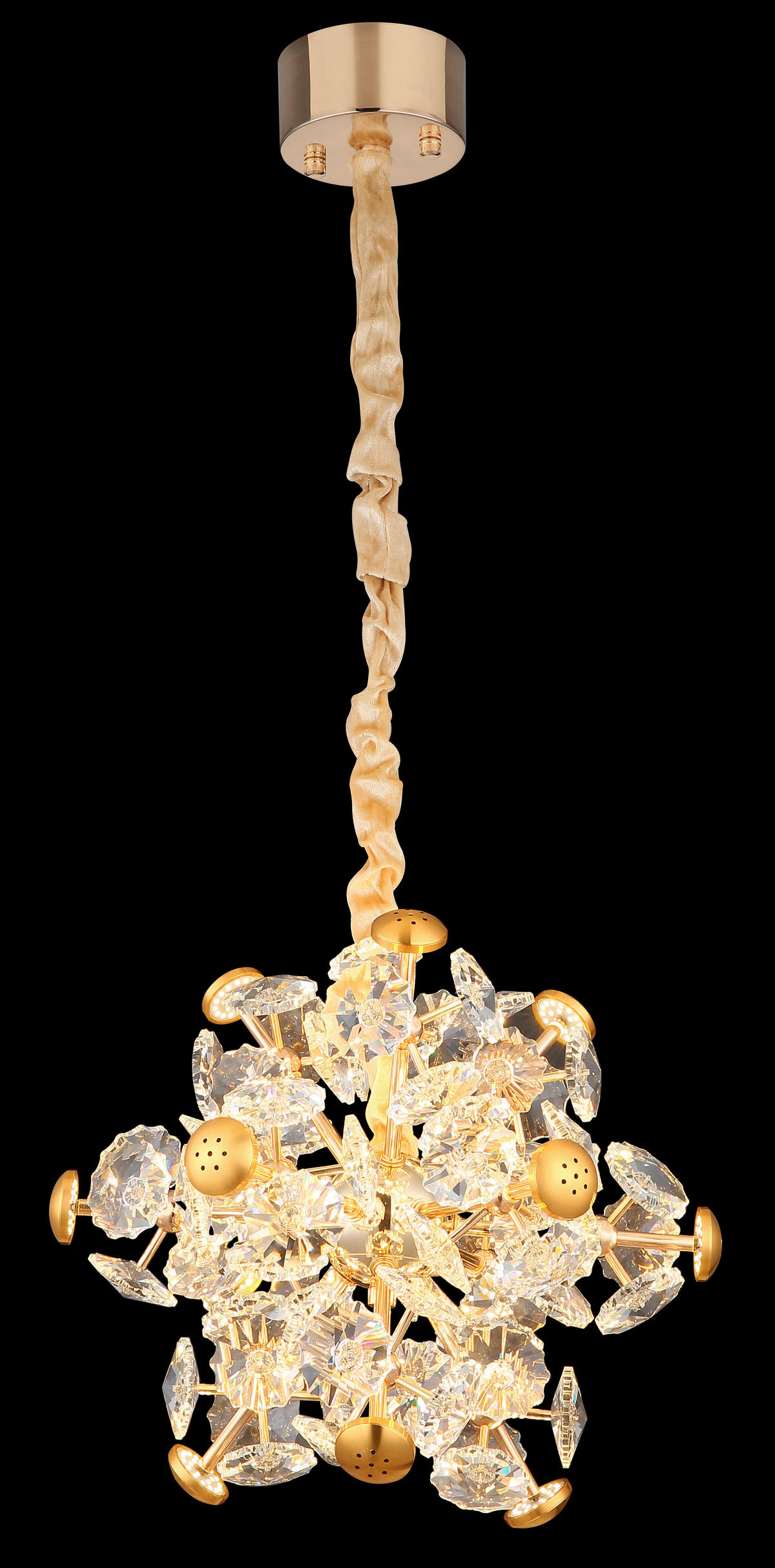 GLOBO Pendelleuchte gold klar Metall Glas H/D: ca. 120x40 cm 1.0 Brennstellen Floriella - gold/klar (40,00/120,00cm) - GLOBO