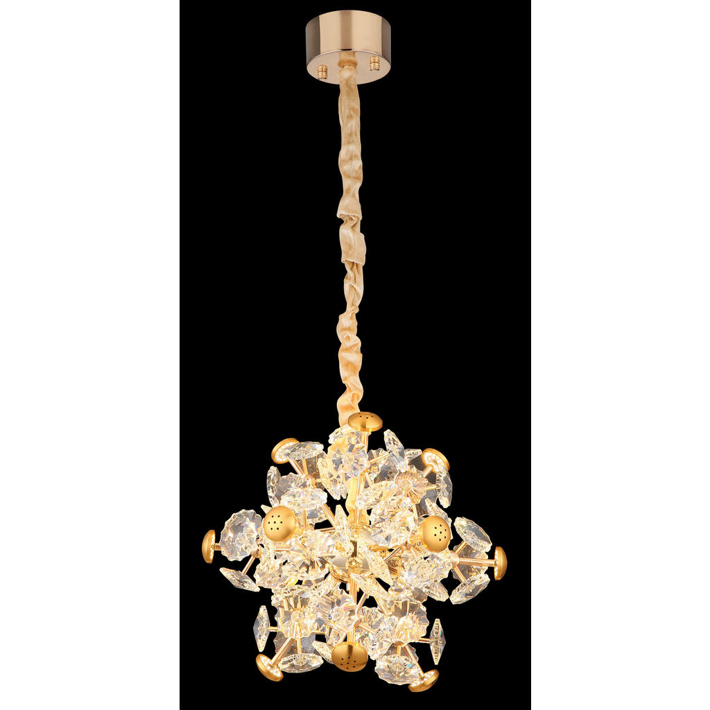 Thumbnail - GLOBO Pendelleuchte gold klar Metall Glas H/D: ca. 120x40 cm 1.0 Brennstellen