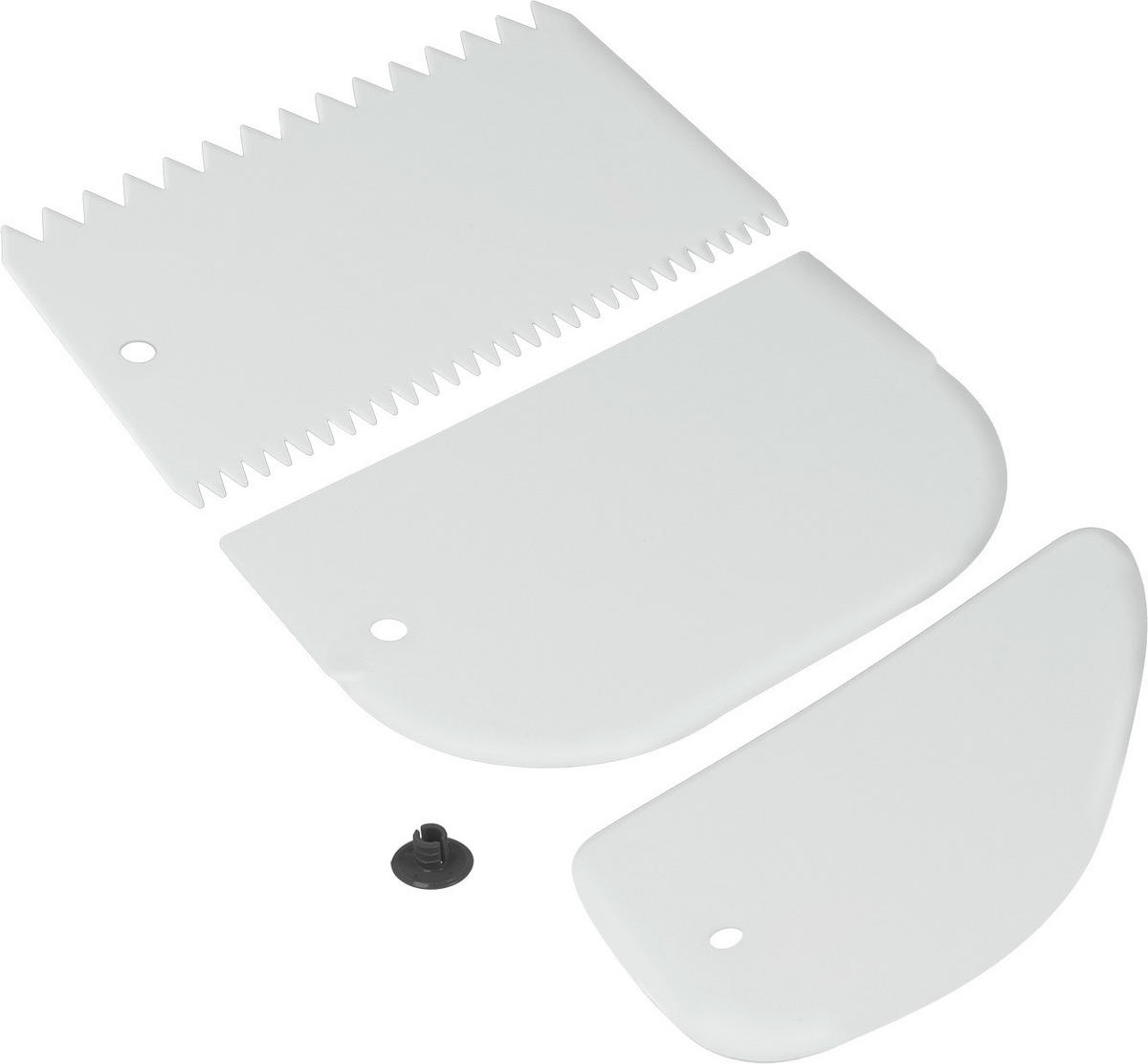 Haushaltshelfer weiß Kunststoff B/H/L: ca. 9,8x22,7x1,3 cm Teigspachtel_3erSet - weiß (1,30/9,80/22,70cm)