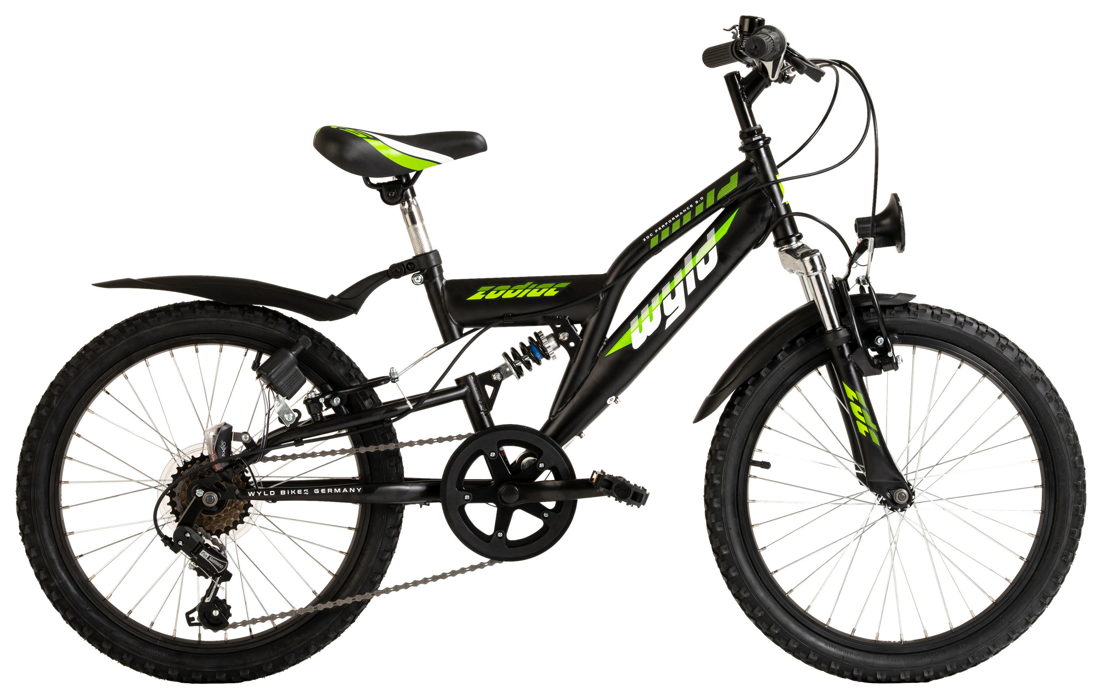 WYLD Kinder-Mountainbike Zodiac ZODIAC 20 Zoll Rahmenhöhe 31 cm 6 Gänge schwarz schwarz ca. 20 Zoll Zodiac - schwarz - WYLD
