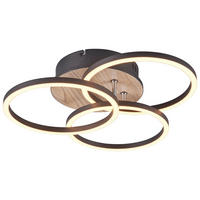 Reality LED-Deckenleuchte R62823135 Circle schwarz MDF Acryl Metall B/H: ca. 43x9 cm 1 Brennstellen Circle - schwarz (43,00/9,00cm) - Reality