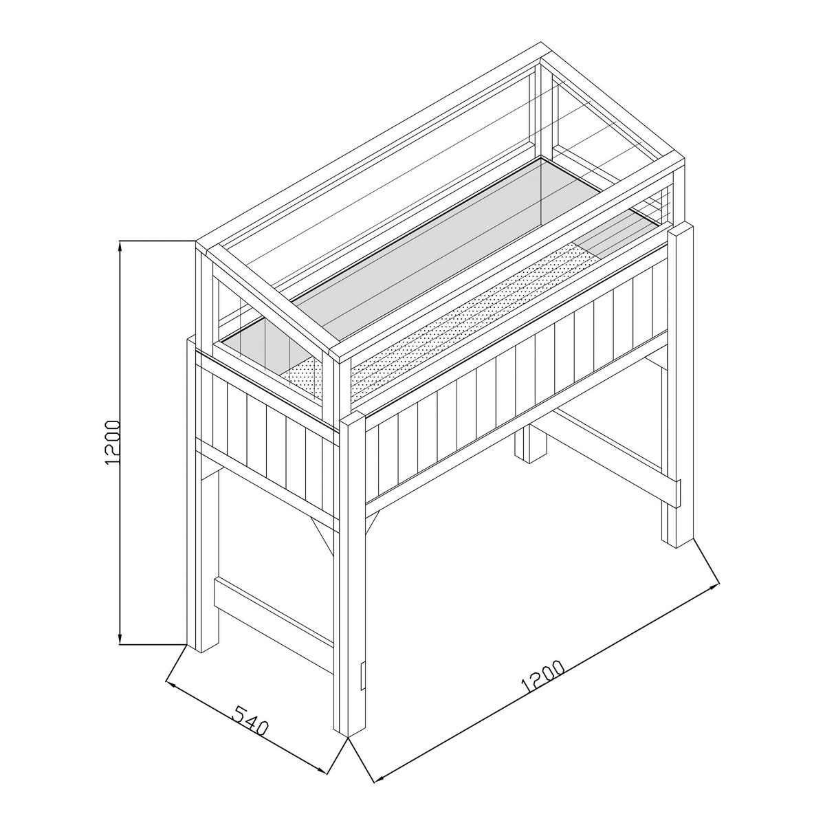 AXI Hochbeet B/H/L: ca. 54x120x120 cm Hochbeet - braun/weiß (120,00/54,00/120,00cm) - AXI