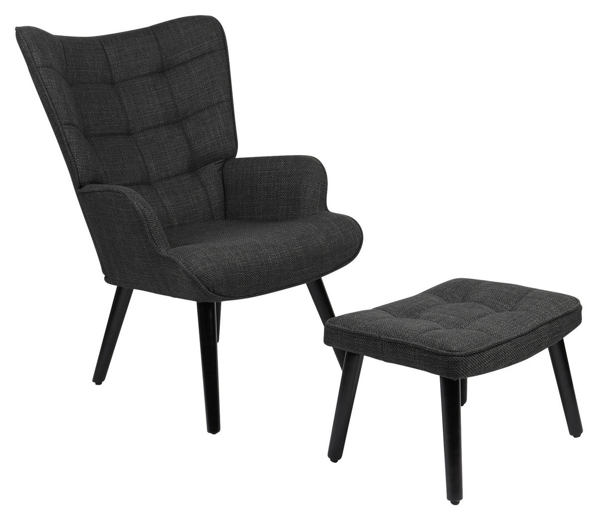 Sessel Paros anthrazit Webstoff B/H/T: ca. 68x97x75 cm Paros - anthrazit (68,00/97,00/75,00cm) - Hela