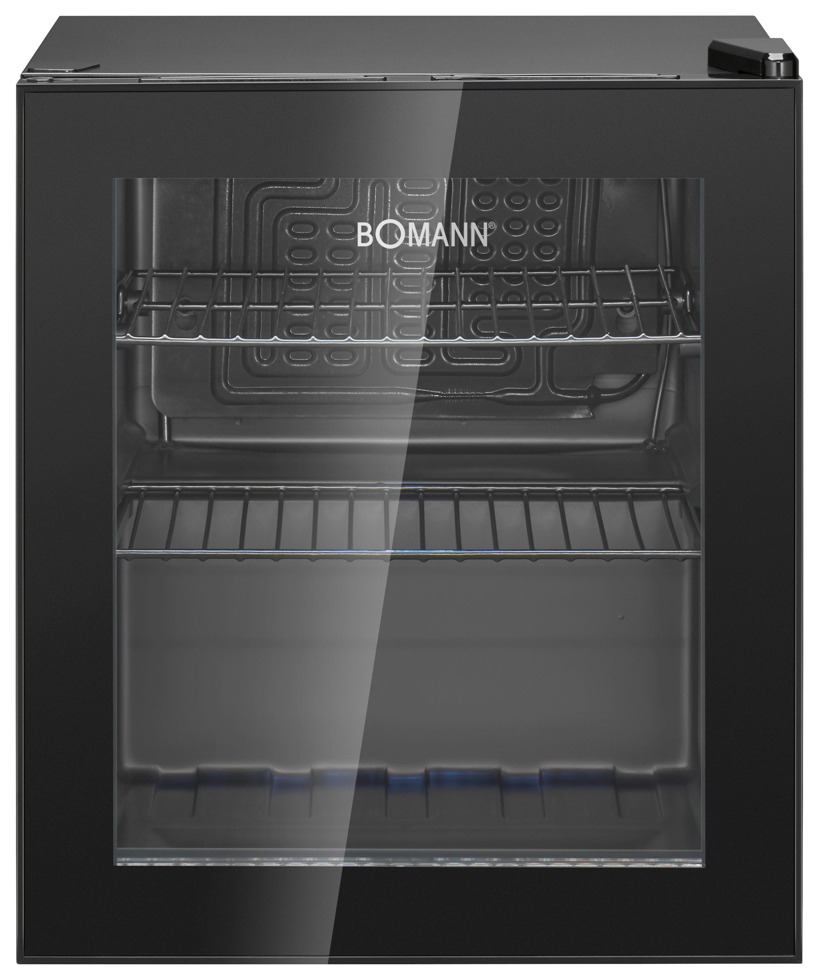 Bomann Glastürkühlschrank schwarz B/H/T: ca. 44x53x48 cm Glastürkühlschrank KSG7291 - schwarz (44,00/53,00/48,00cm) - Bomann