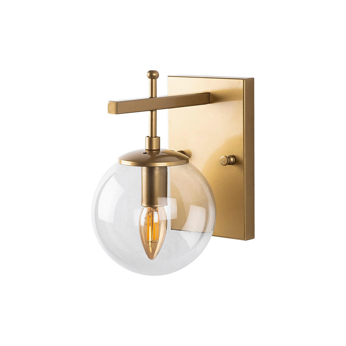 Opviq Wandleuchte gold Metall Glas B/H/L: ca. 20x15x15 cm E14 1 Brennstellen Zahar - gold (15,00/20,00/15,00cm) - Opviq