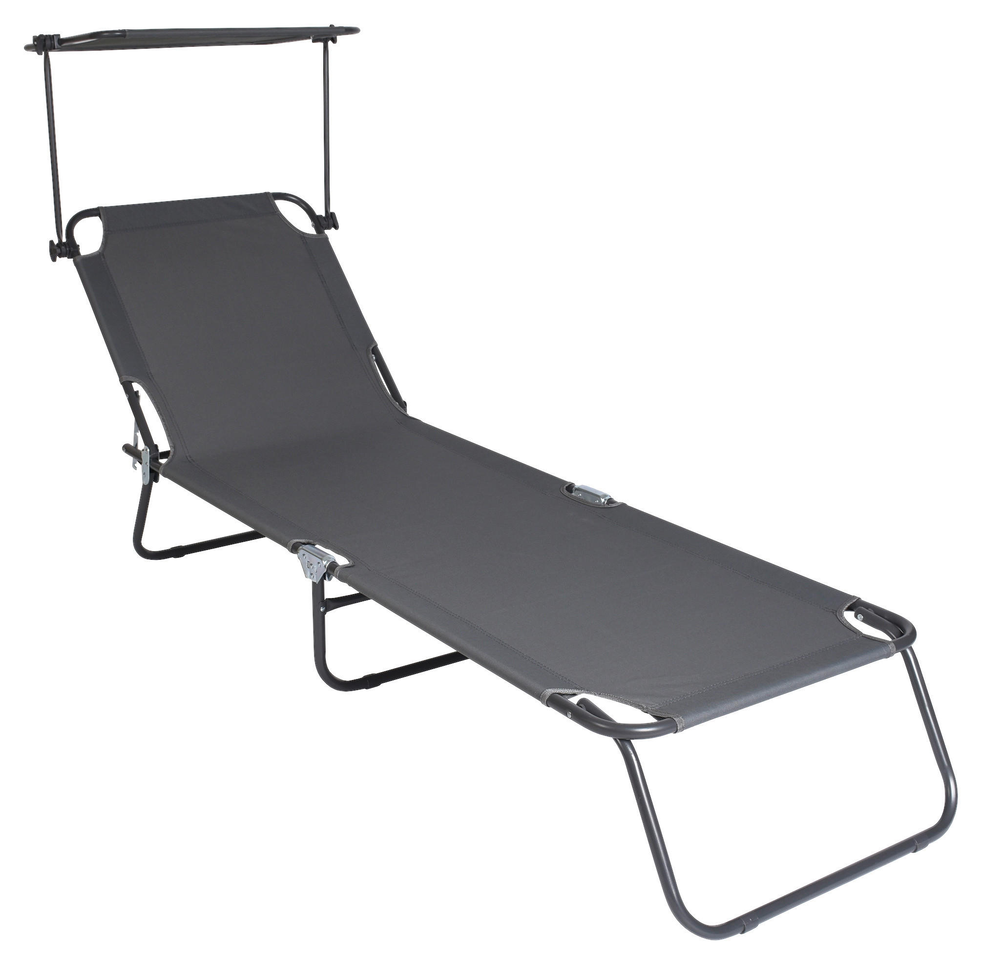 VCM Sonnenliege grau Polyester-Mischgewebe B/H/L: ca. 55x34x190 cm Sonnenliege - grau (190,00/55,00/34,00cm) - VCM