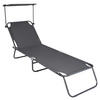 VCM Sonnenliege grau Polyester-Mischgewebe B/H/L: ca. 55x34x190 cm Sonnenliege - grau (190,00/55,00/34,00cm) - VCM