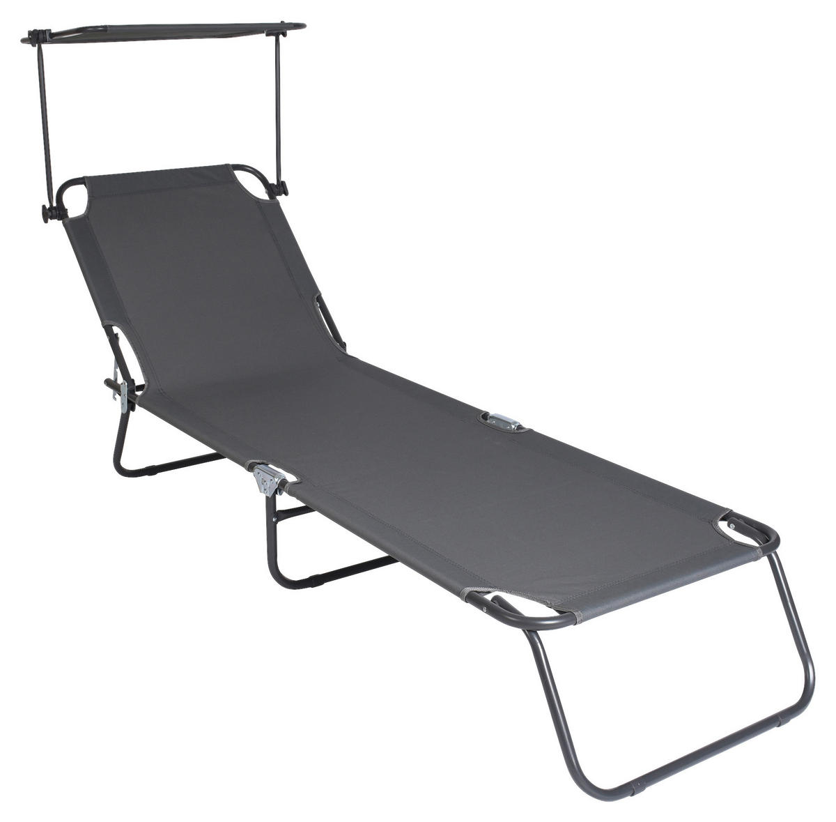 VCM Sonnenliege grau Polyester-Mischgewebe B/H/L: ca. 55x34x190 cm Sonnenliege - grau (190,00/55,00/34,00cm) - VCM