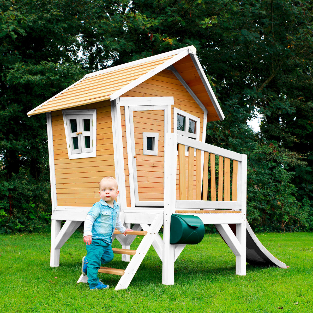 AXI Spielhaus Robin natur B/H/T: ca. 264x203x177 cm Robin - weiß/natur (264,00/203,00/177,00cm) - AXI