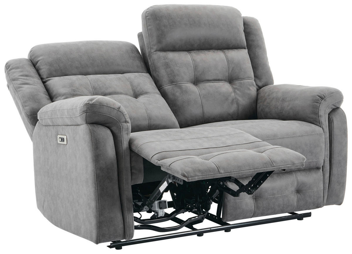 Sofa Philip grau Microfaser B/H/T: ca. 151x103x95 cm Philip - schwarz/grau (151,00/103,00/95,00cm)