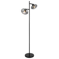 GLOBO Stehleuchte schwarz Metall B/H/T: ca. 25x150x48 cm E27 2 Brennstellen SHAUN - schwarz (25,00/150,00/48,00cm) - GLOBO
