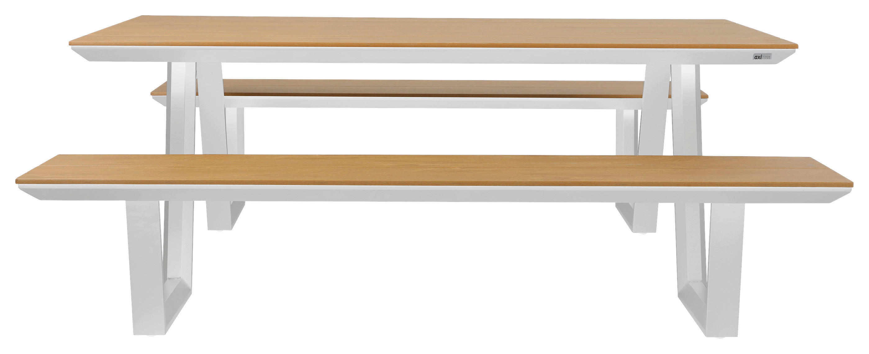 AXI Outdoor Living Picknickset Nori braun Metall B/H/L: ca. 200x75x190 cm Nori - braun/weiß (190,00/200,00/75,00cm) - AXI Outdoor Living