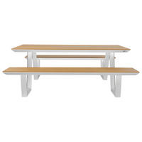 AXI Outdoor Living Picknickset Nori braun Metall B/H/L: ca. 200x75x190 cm Nori - braun/weiß (190,00/200,00/75,00cm) - AXI Outdoor Living