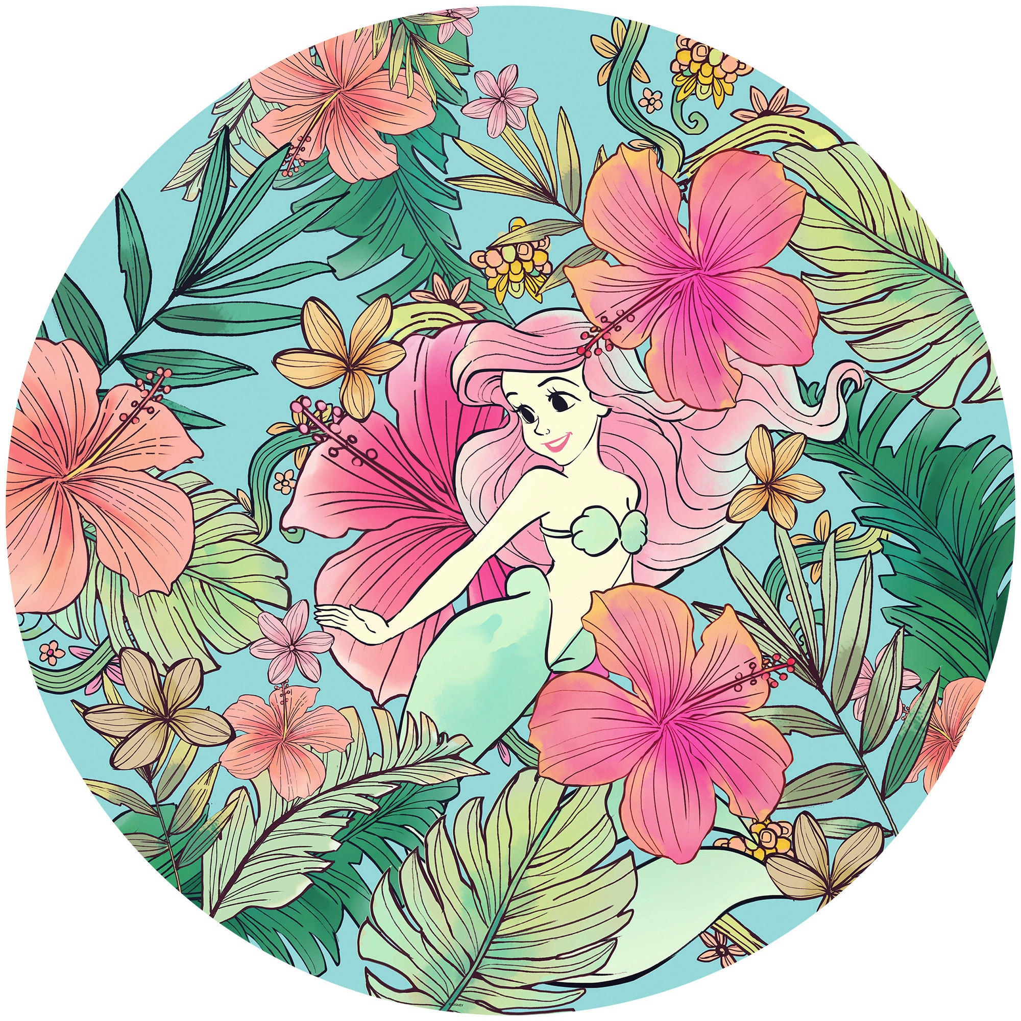 Komar Fototapete Ariel Ocean Flowers D: ca. 125 cm Ariel Ocean Flowers - (125,00cm) - Komar