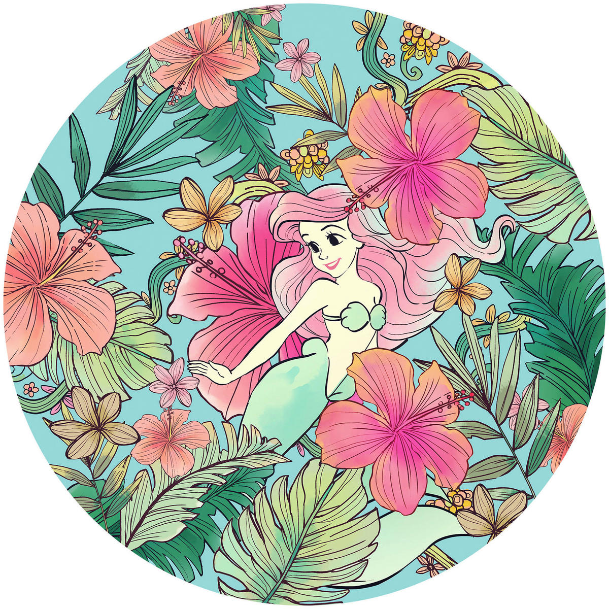 Komar Fototapete Ariel Ocean Flowers D: ca. 125 cm Ariel Ocean Flowers - (125,00cm) - Komar