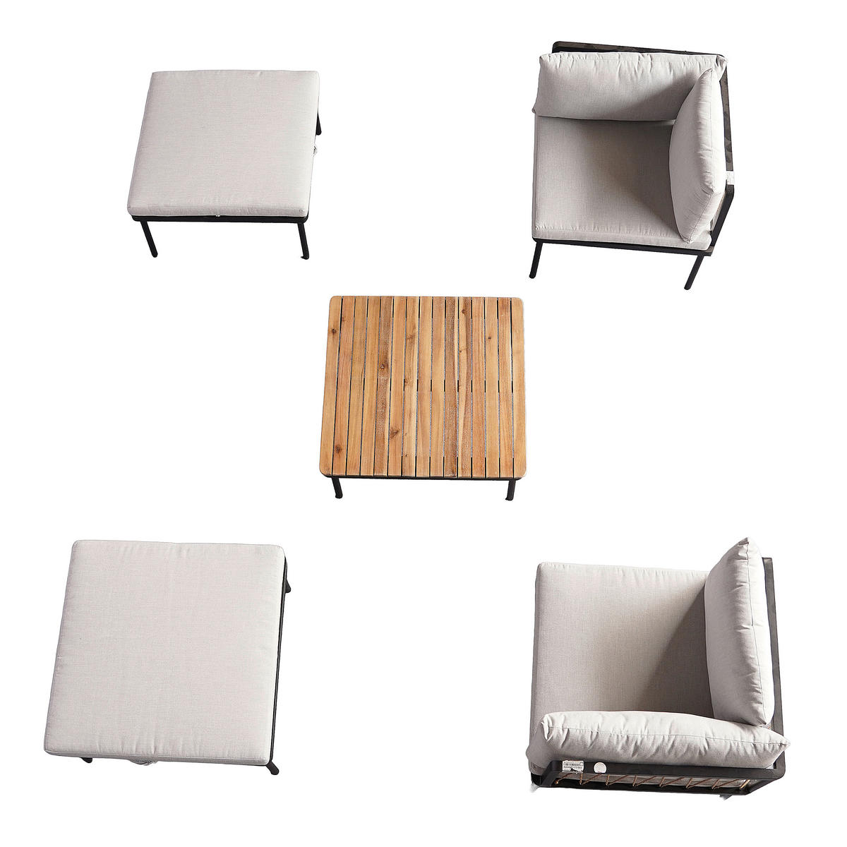 POCOline Gartensitzgruppe grau Akazie Gartensitzgruppe_5tlg. - grau - POCOline