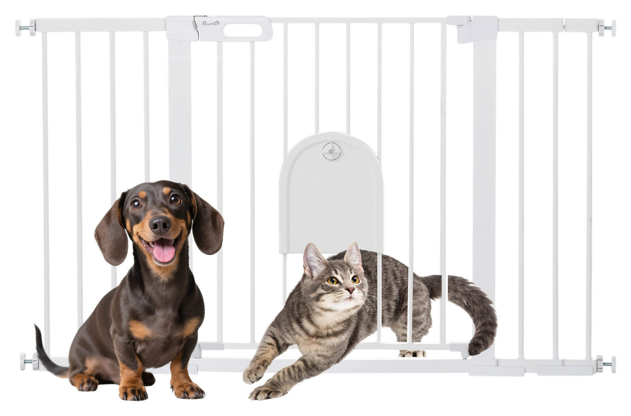 PawHut Türschutzgitter weiß Metall B/H/L: ca. 2x76x131 cm Türschutzgitter - weiß (131,00/2,00/76,00cm) - PawHut