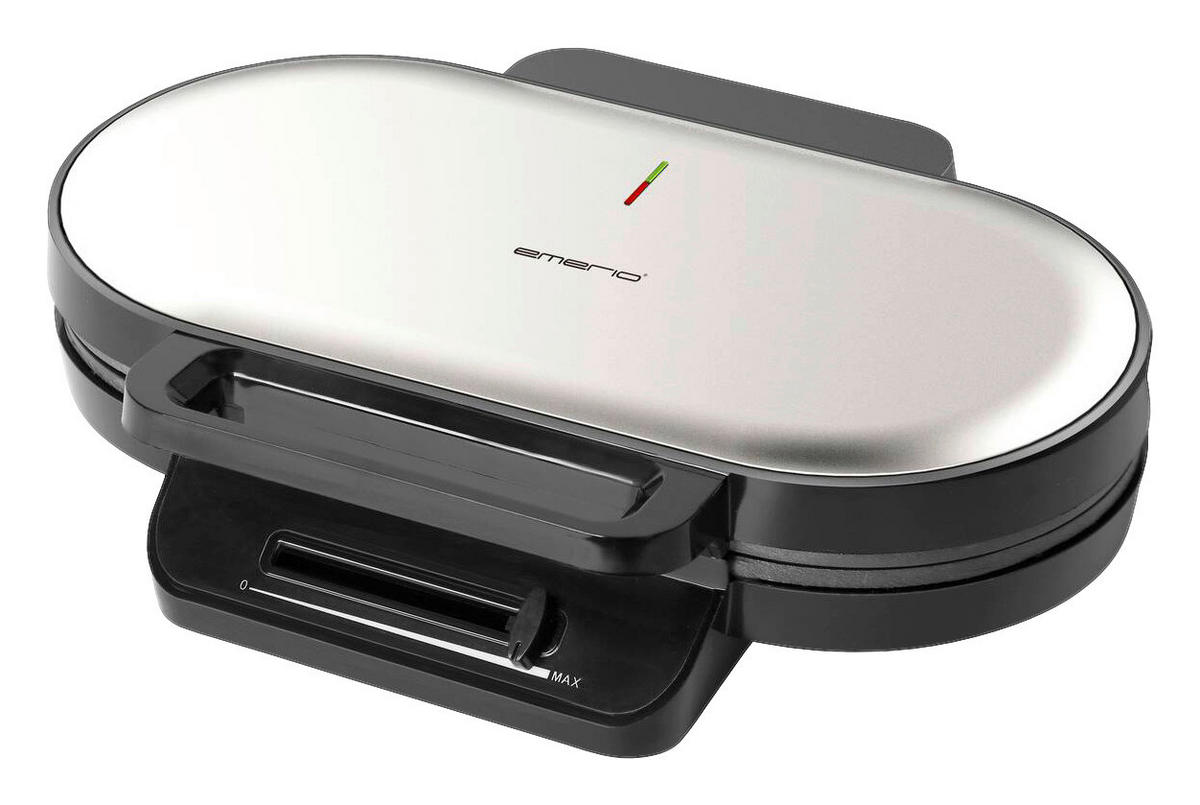 Emerio Waffelautomat WM-123356.1 Edelstahl Metall Kunststoff B/H/L: ca. 11x26x35 cm Doppel-Waffeleisen WM-123356.1 - Edelstahl (35,00/11,00/26,00cm) - Emerio