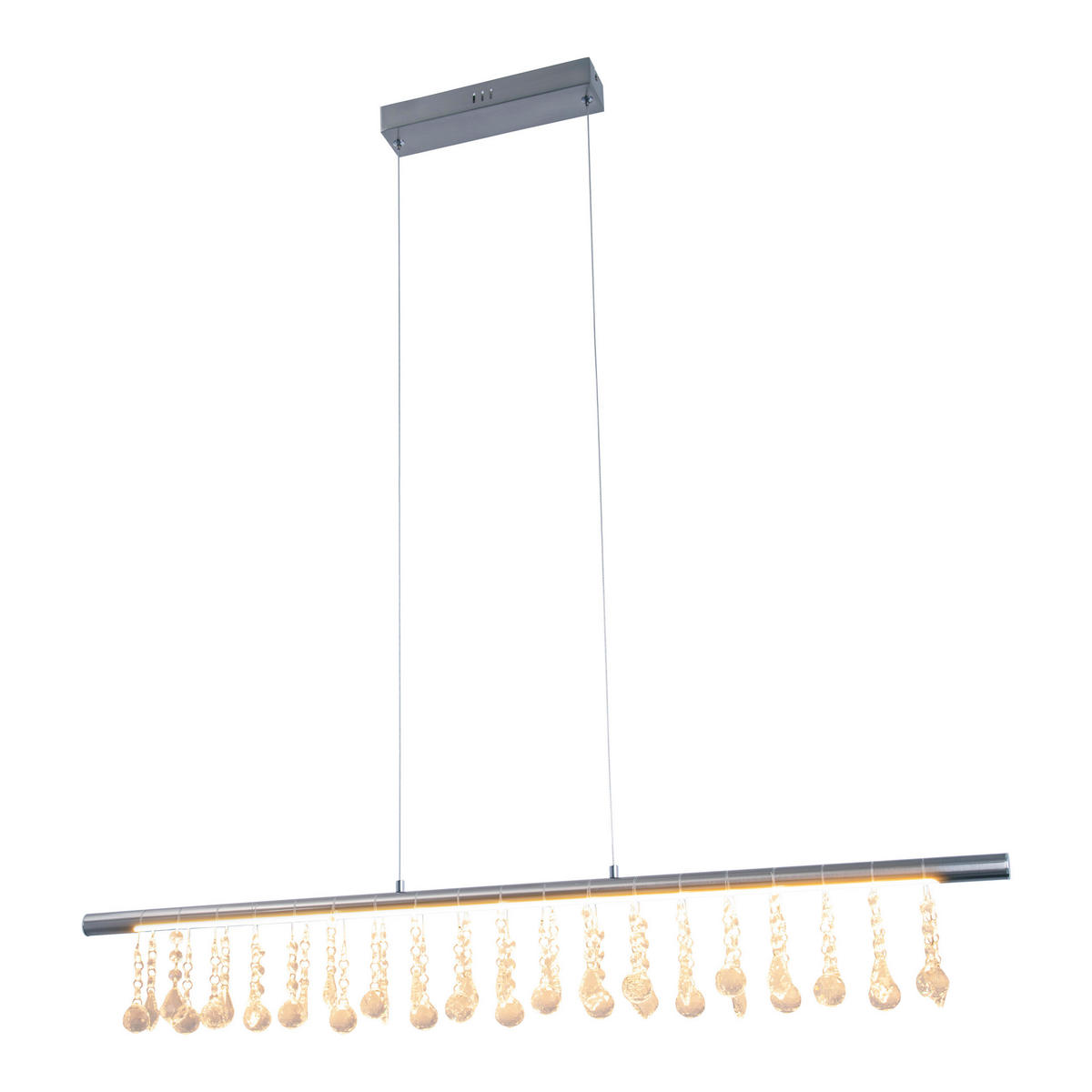 Näve Leuchten Pendelleuchte 7093150 stahlfarbig Kunststoff Metall B/H/T: ca. 6x120x100 cm null 1 Brennstellen Nobilis - stahlfarbig (6,00/120,00/100,00cm) - Näve Leuchten