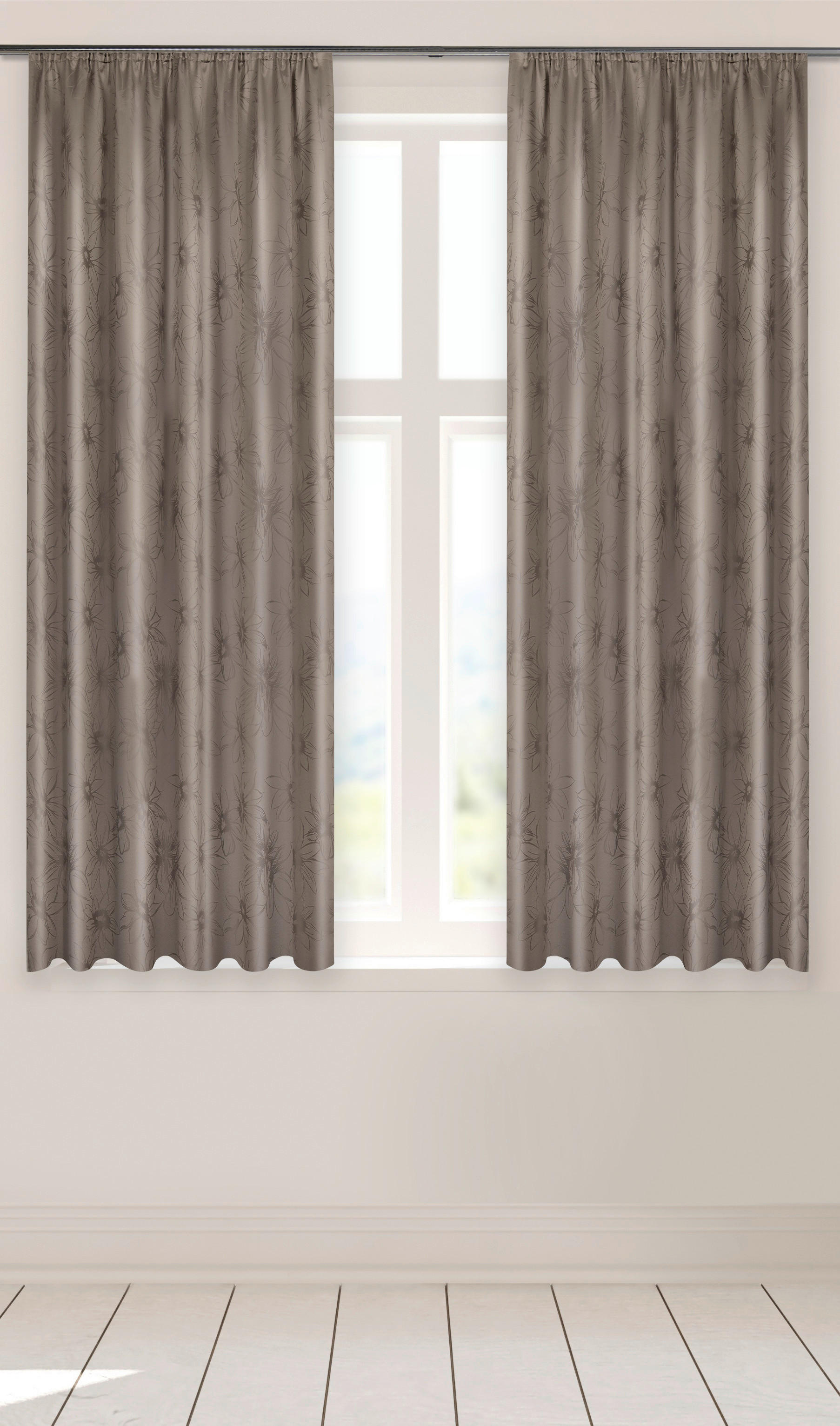 ACUS design collection Dekovorhang Paradiso taupe B/L: ca. 140x175 cm Paradiso - taupe (140,00/175,00cm) - ACUS design collection