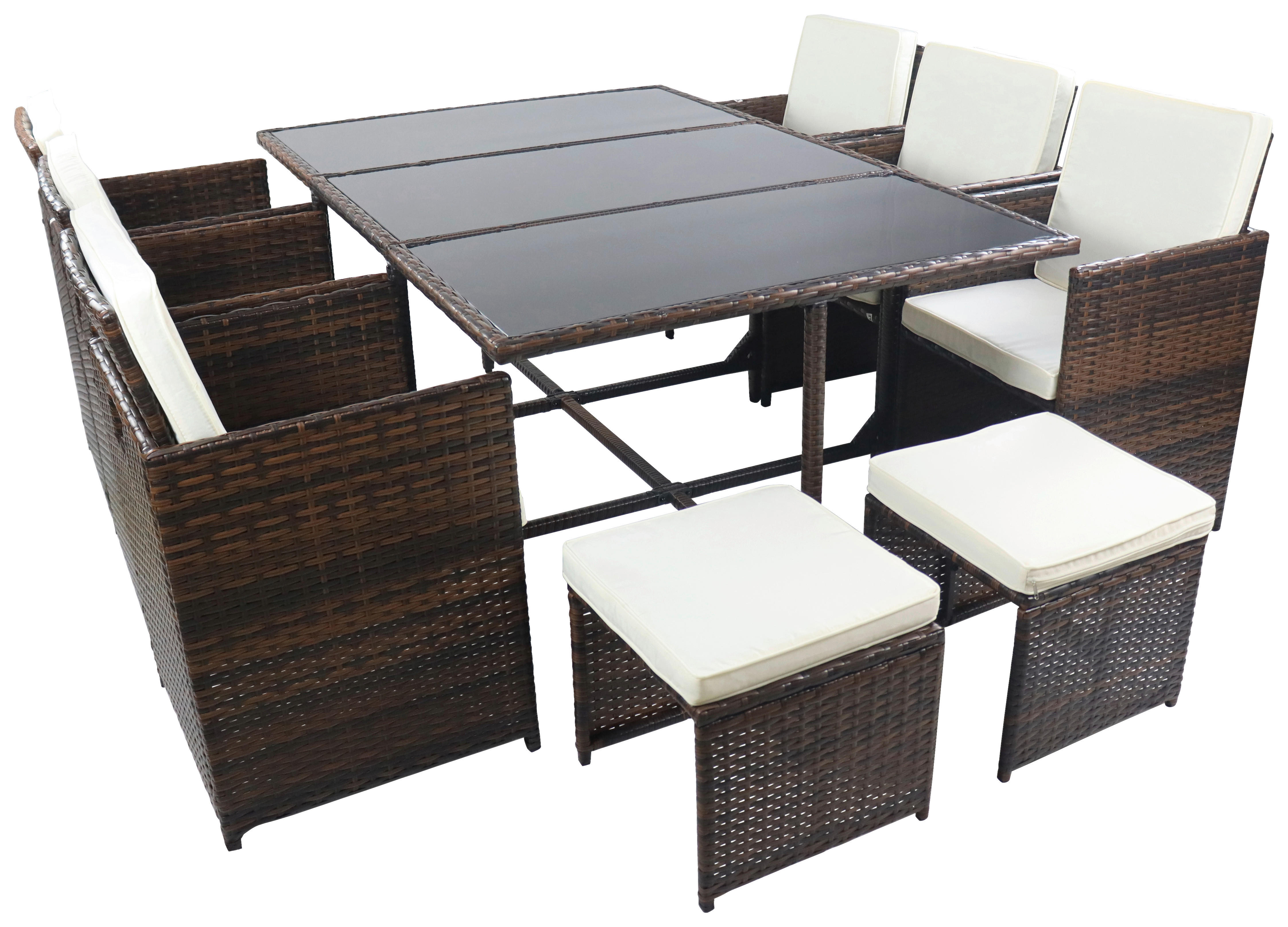 VCM Gartensitzgruppe Raloso braun Glas B/H/L: ca. 170x74x110 cm Raloso - braun (110,00/170,00/74,00cm) - VCM