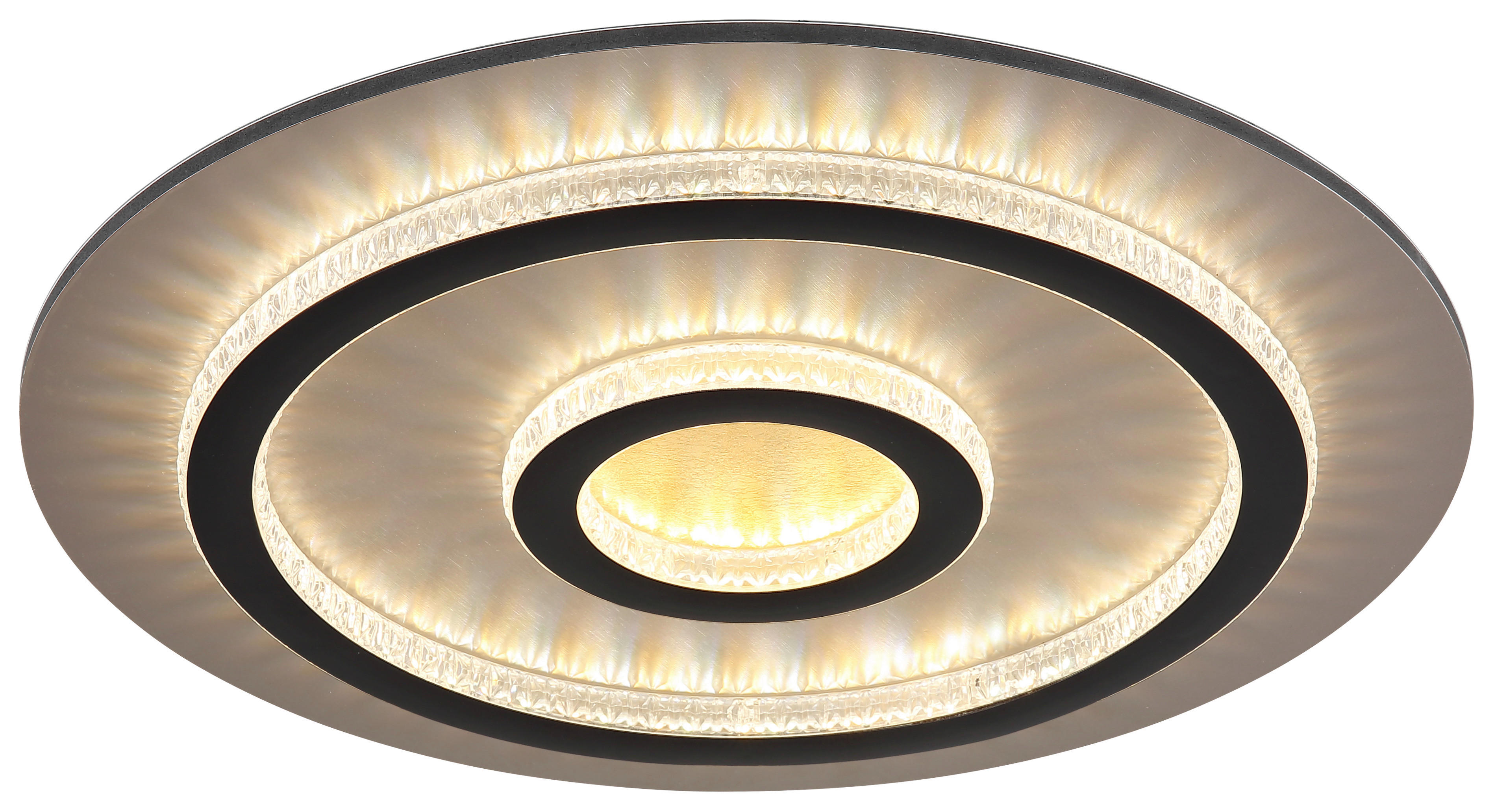GLOBO LED-Deckenleuchte mattschwarz klar gold Kunststoff Metall H/D: ca. 5,5x45 cm 1 Brennstellen JAYDEN - gold/klar (45,00/5,50cm) - GLOBO