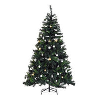 HOMCOM Tannenbaum grün Metall H/D: ca. 180x112 cm Tannenbaum_inkl.Christbaumkugeln - grün (112,00/180,00cm) - HOMCOM