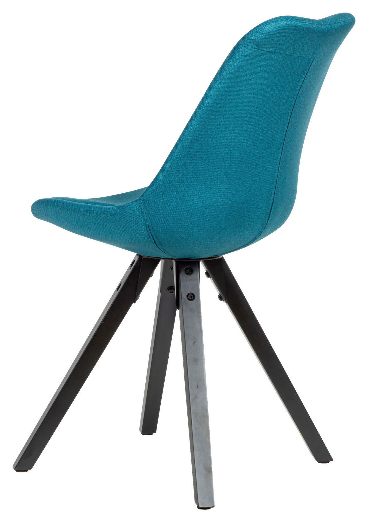 Stuhl 2er-Set blau schwarz Stoff Echtholz B/H/T: ca. 49x87x52 cm 2er-Set - blau/schwarz (49,00/87,00/52,00cm) - Wohnling
