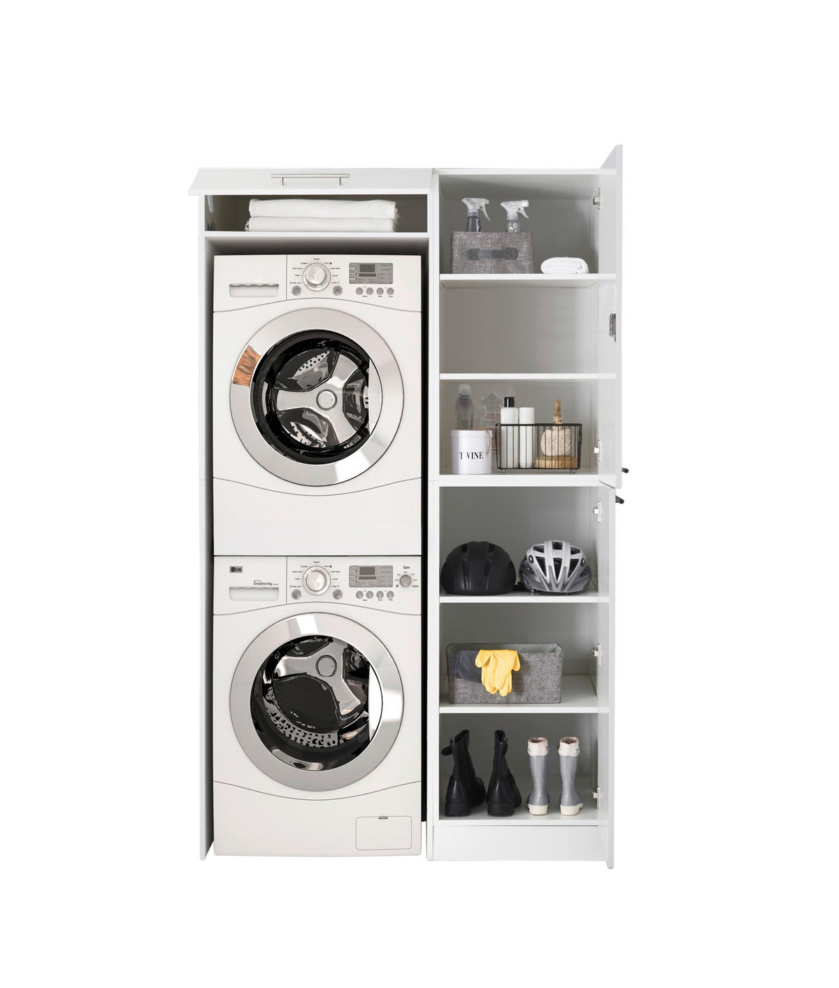 Respekta Hauswirtschaftsraum-Set Clara weiß matt B/H/T: ca. 117,4x200x67,6 cm Clara - weiß (117,40/200,00/67,60cm) - Respekta