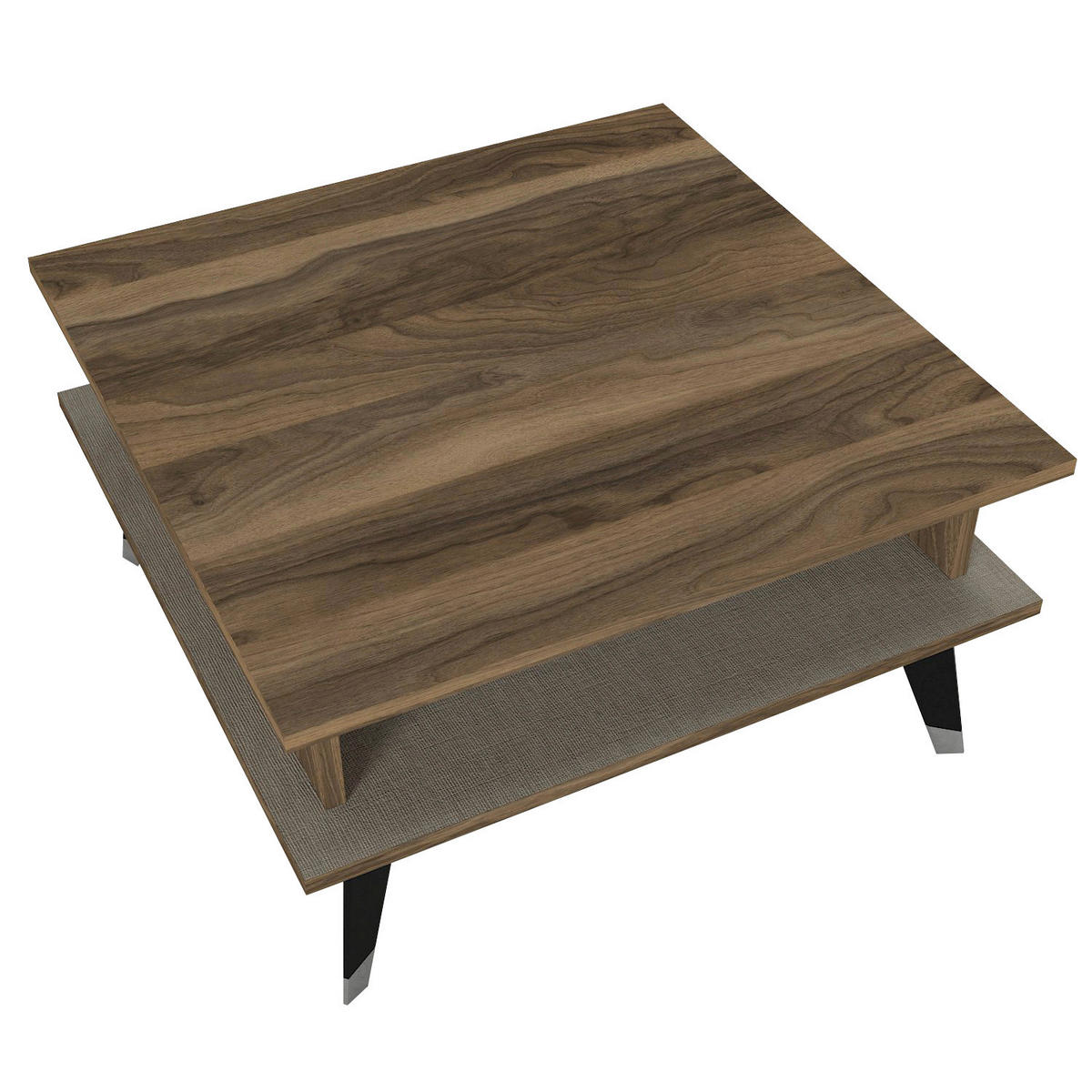 Couchtisch Logan walnuss Nachbildung grau B/H/T: ca. 72x38x72 cm Logan - walnuss/grau (72,00/38,00/72,00cm) - moebel17