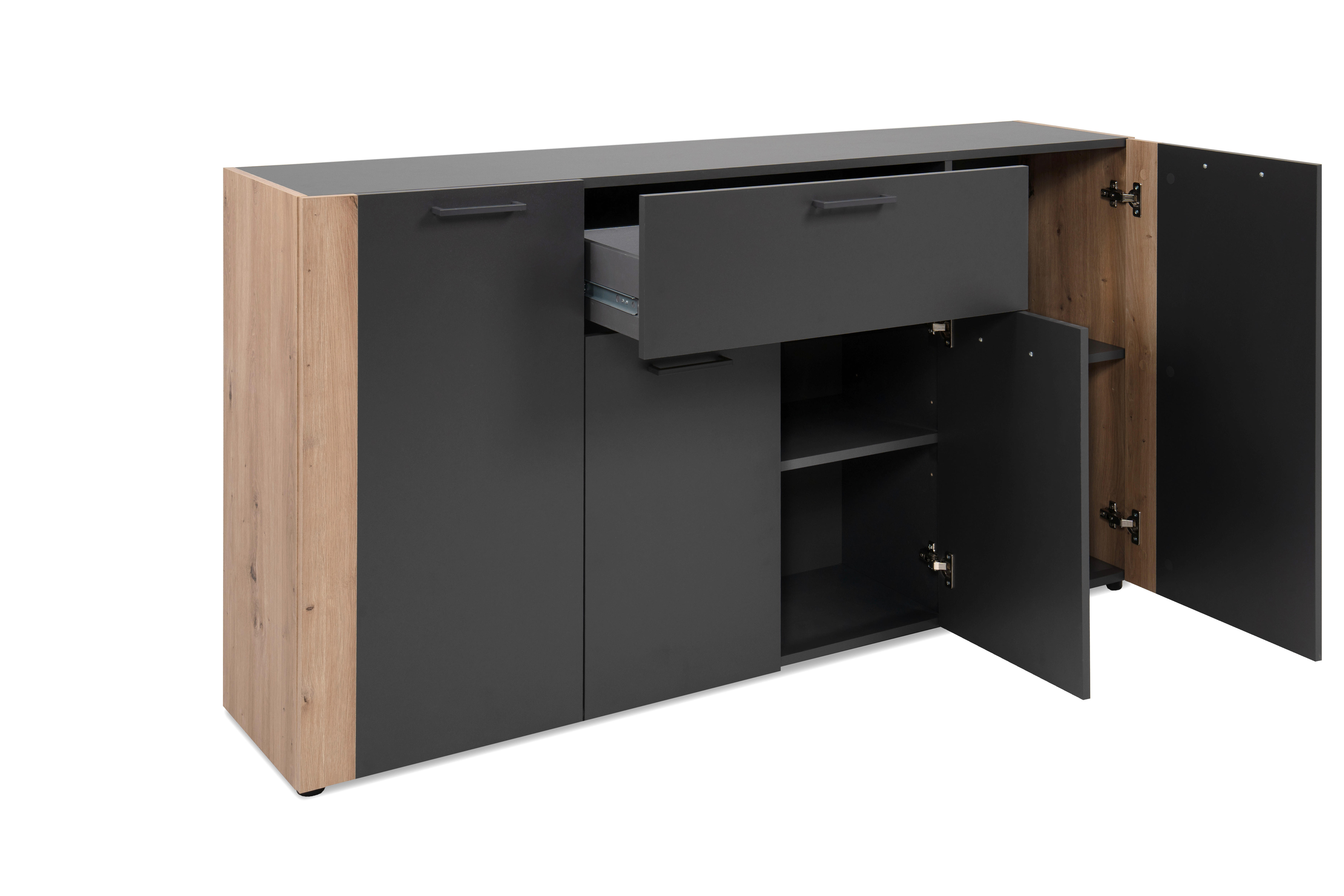 Sideboard Cento anthrazit Eiche Artisan Oak Nachbildung Cento - Eiche/anthrazit