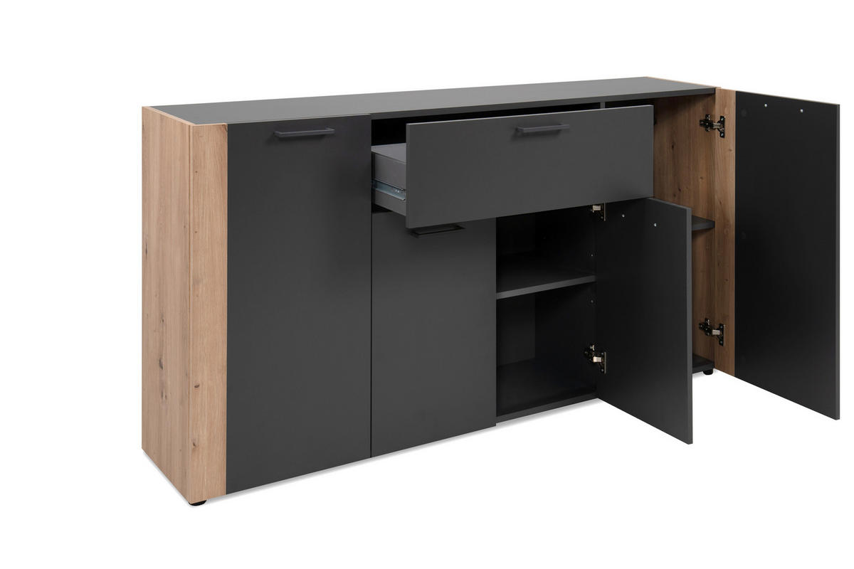 Sideboard Cento anthrazit Eiche Artisan Oak Nachbildung Cento - Eiche/anthrazit
