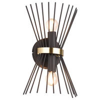 Reality Wandleuchte R21532080 Rod gold schwarz Metall B/H: ca. 20x31 cm E14 2 Brennstellen Rod - gold/schwarz (20,00/31,00cm) - Reality