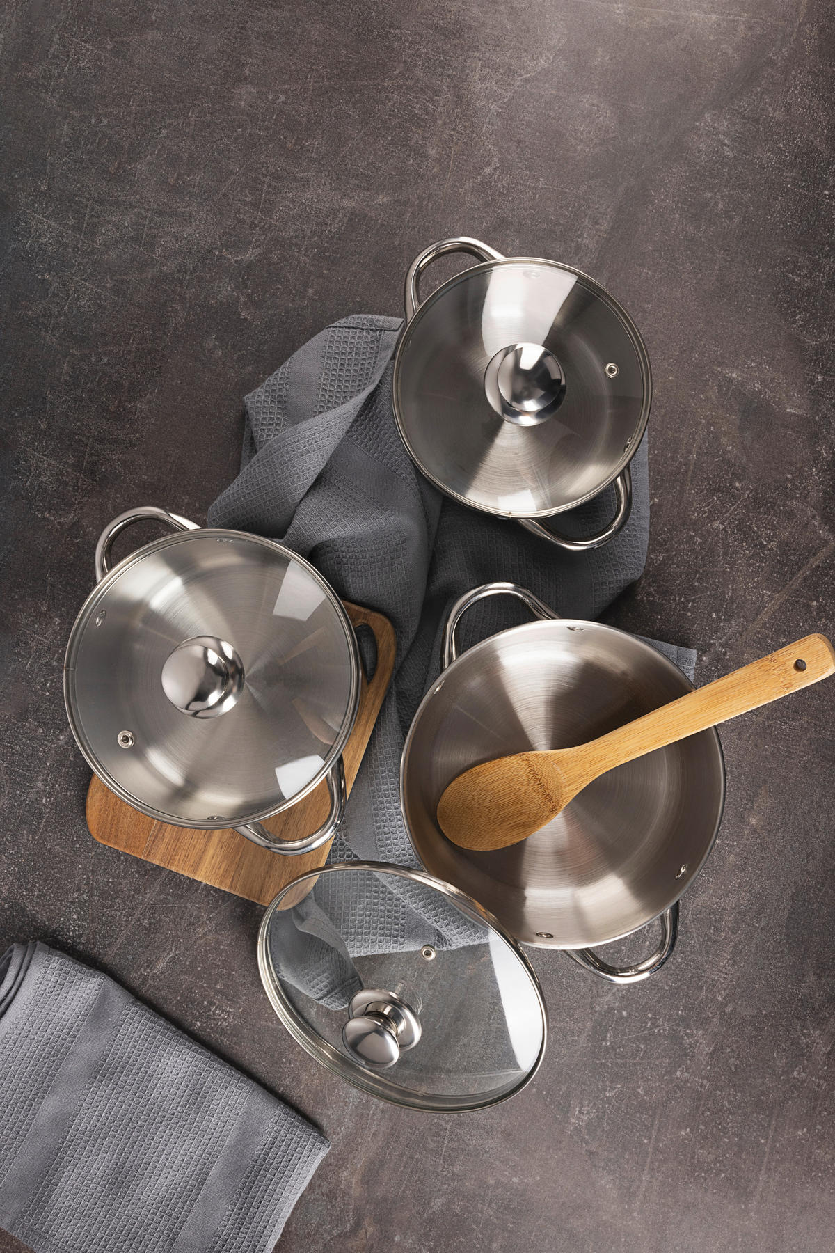 BERGNER Topfset Alea silber Edelstahl 6 tlg. Alea - silber - BERGNER