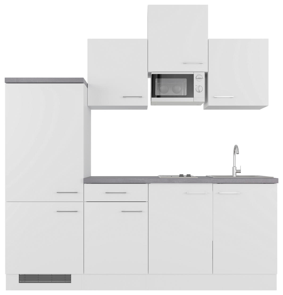 Küchenblock Vita weiß matt B/H/T: ca. 210x226x60 cm Vita - Beton/weiß (210,00/226,00/60,00cm) - Flex-Well